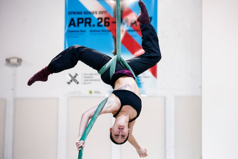 Itzkan Barbosa rehearses Jennifer Archibald's "Maslow's Peak,” based on the book “Lord of the Flies.”