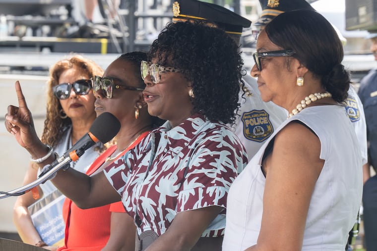 At a Wednesday news conference, Philadelphia Mayor Cherelle Parker outlines public safety and transportation plans for the July 4 concert expected to draw thousands to the Benjamin Franklin Parkway.