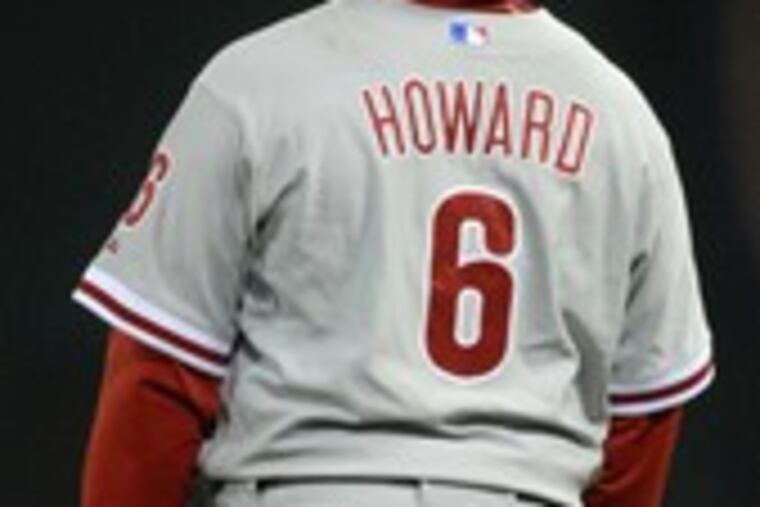 Ryan Howard reacts after hitting into doubleplay on Wednesday.