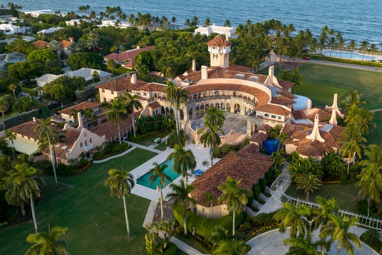 An aerial view of former President Donald Trump's Mar-a-Lago estate on Aug. 10.