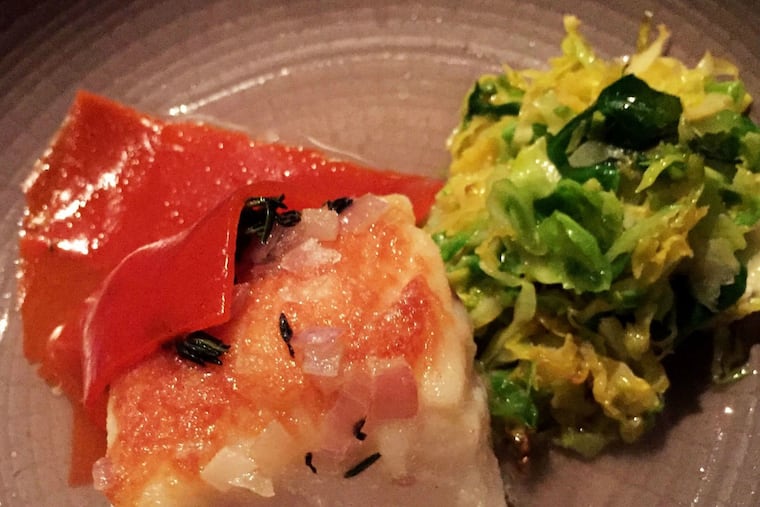 The "Scallobit" with kimchi gelee at Serpico.