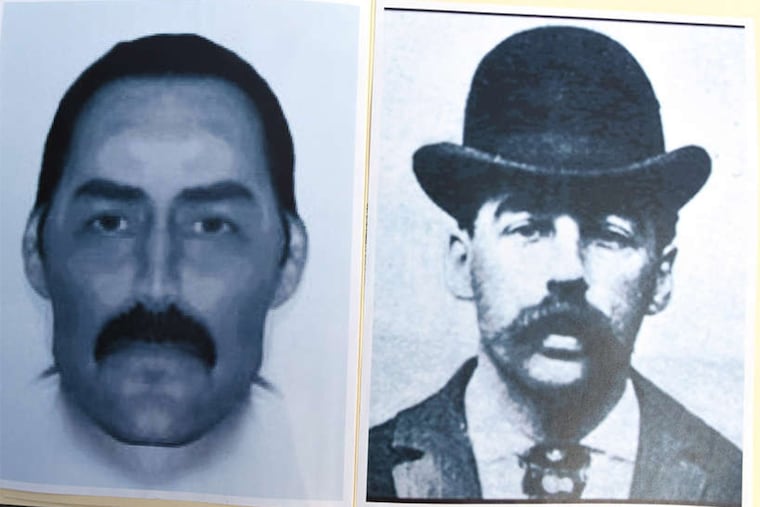 Infamous killers Jack the Ripper (left, in a computer-generated sketch) and H.H. Holmes. Mark Potts and Jeff Mudgett see similarities.