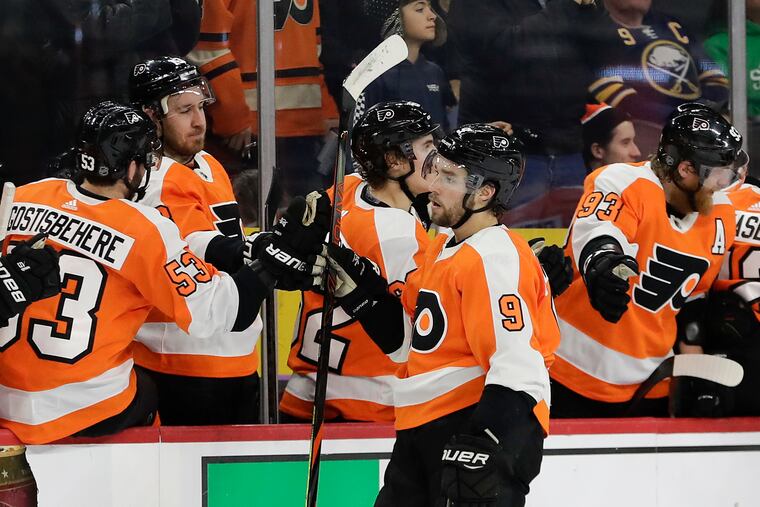 Flyers defenseman Ivan Provorov (9) has started his career by playing in 300 straight games.