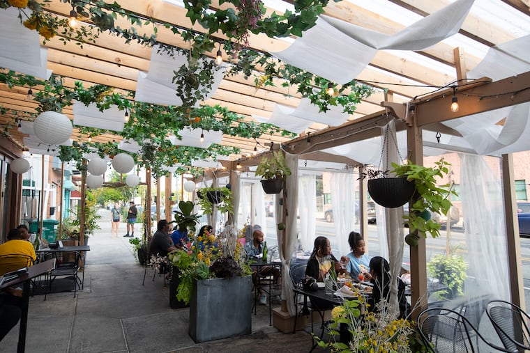 The old outdoor dining area at Booker's Restaurant and Bar at 5021 Baltimore Ave, which General Manager Jeremy Page said he tore down in Sept. 2025 after the City of Philadelphia no longer permitted it.