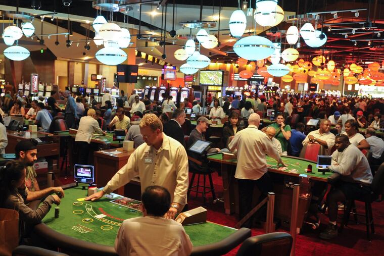 Overall of blackjack tables at Sugar House Casino.