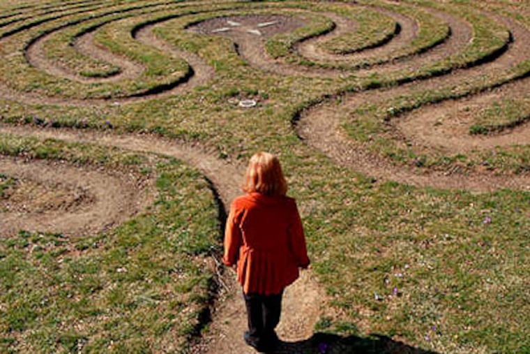 Labrynths at Bryn Mawr College and around the world provide peace. calm and meaning for many who walk them. (David Swanson/Staff Photographer)