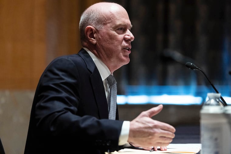 Colonial Pipeline CEO Joseph Blount testifies during a Senate Homeland Security and Government Affairs Committee hearing.