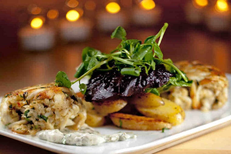 Winner, best crab cakes at the Shore: Black Eyed Susans', with sweet lumps over house-made caper remoulade tinted with fines herbes.