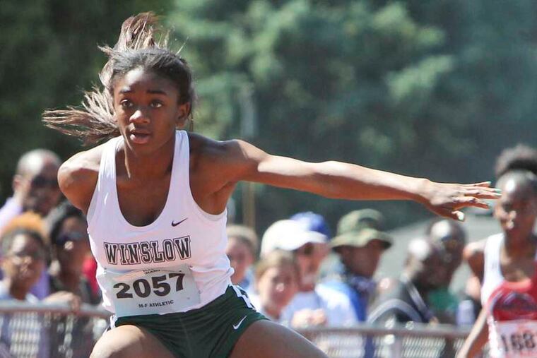 Winslow Township's Torie Robinson won the 400 hurdles at the Meet of Champions.
