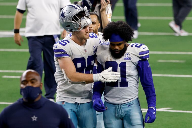 Dallas star running back Ezekiel Elliott (right) has as many fumbles (five) as rushing touchdowns.