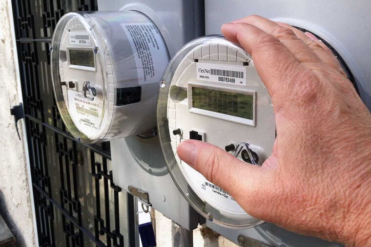 Peco smart meters on a house in Delaware County. (STAFF PHOTO)