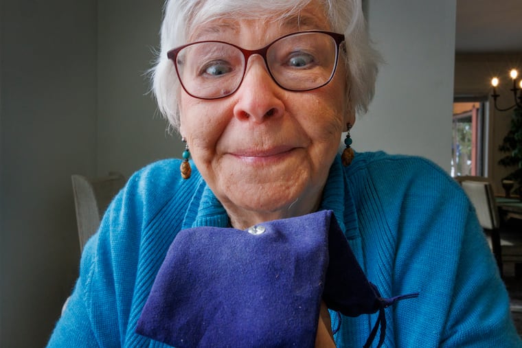 Cindy Ware of Kennett Square with diamond inherited by her late husband, Jim. She lost it but it was discovered embedded in a neighbors shoe in Florida. Photograph taken at her home on Wednesday, Feb. 25, 2026.