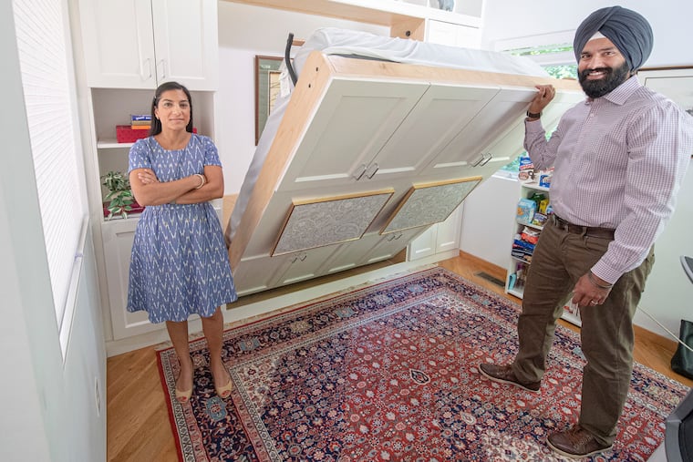 Marlene and Raman Sidhu had a Murphy bed installed at their home in Huntingdon Valley, Pa.