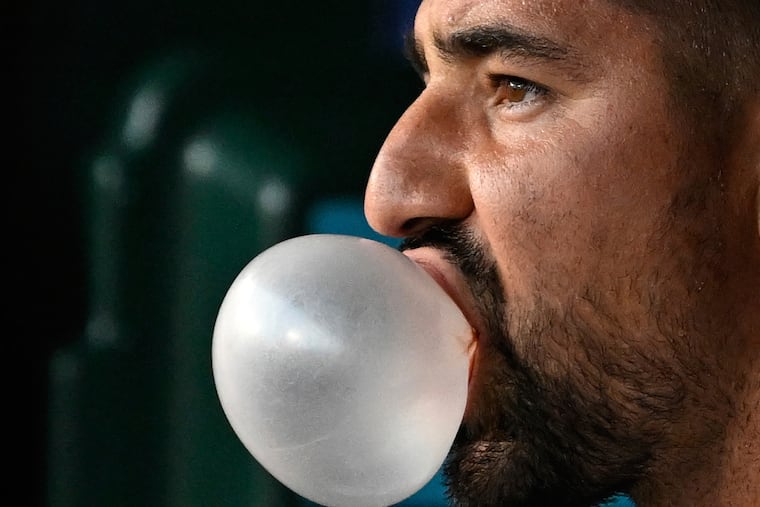 Phillies right fielder Nick Castellanos dragged a 1-for-29 slump into Friday night's game in Washington.