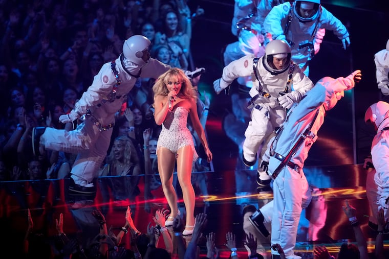 Sabrina Carpenter performs "Espresso" during the MTV Video Music Awards on earlier this month.