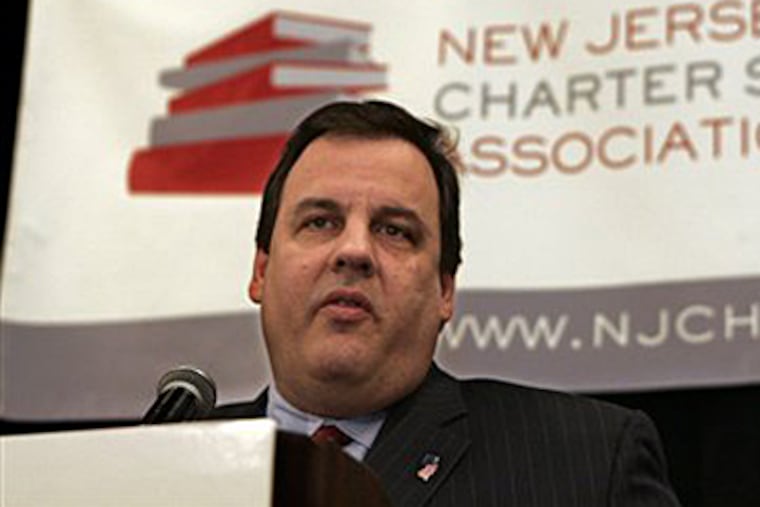In this photo taken March 16, 2010, New Jersey Gov. Chris Christie speaks to the New Jersey Charter Schools Association. (AP Photo/Asbury Park Press, Thomas P. Costello)