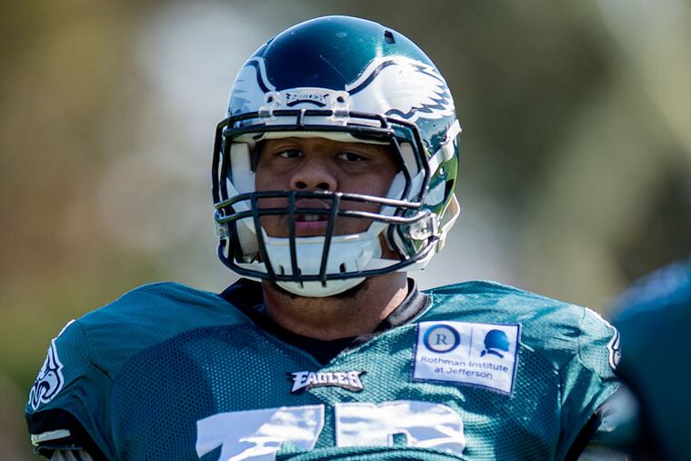 Eagles offensive lineman Halapoulivaati Vaitai.