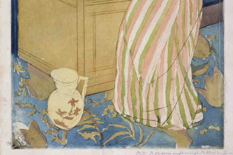 "Woman Bathing" (1891) Mary Cassatt, in the Bryn Mawr College exhibit.