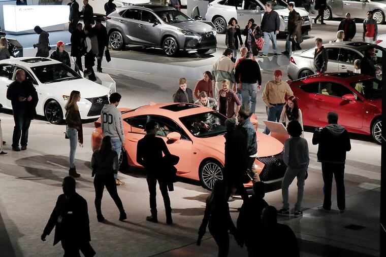A large Lexus display draws crowds at the 2015 Philadelphia Auto Show at the Pennsylvania Convention Center on Jan. 31, 2015. ( ELIZABETH ROBERTSON / Staff Photographer )