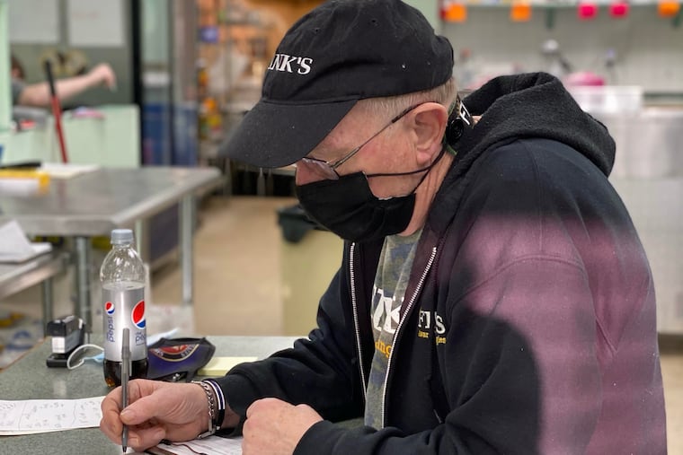 Dennis Fink owns Fink's Hoagies in the Tacony section of Philadelphia.
