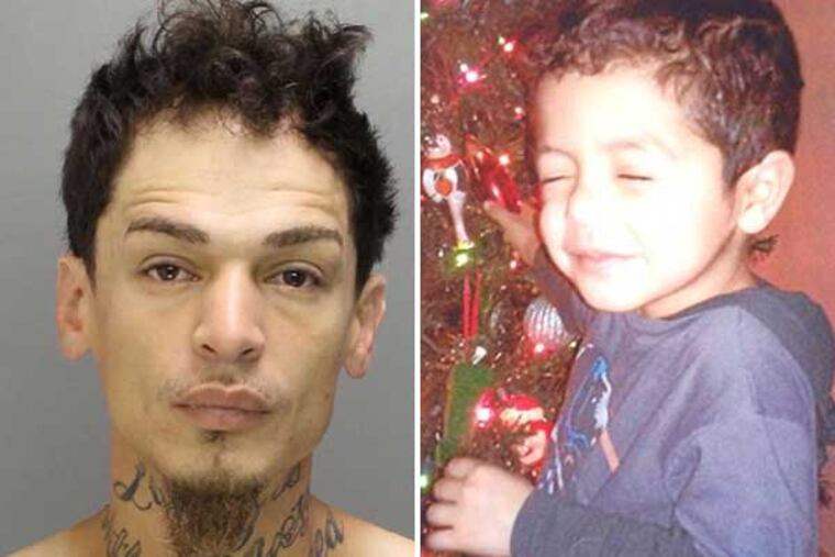 Carlos Manuel Lebron (left) is accused of abducting Yandel Ernesto Rosario, the 4-year-old son of his ex-girlfriend. (Photos courtesy of Philadelphia police)