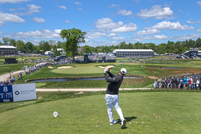 Aronimink's eighth hole has provided a challenge to the field at the PGA Championship.