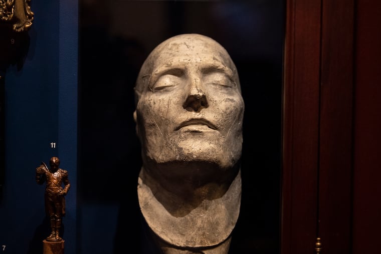 A cast plaster "Death Mask of Napoleon" at the Athenaeum of Philadelphia. The low-profile library has won a big international award and is partnering with Penn on a ground-breaking library project.