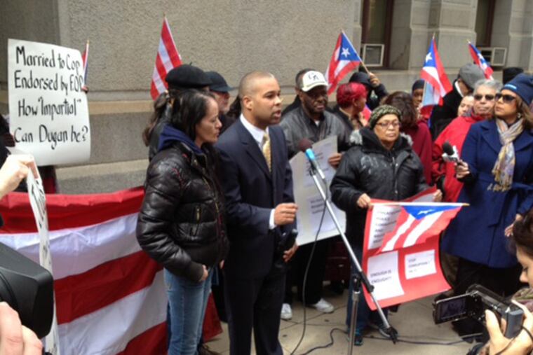City Councilwoman Maria Quinones-Sanchez, former Councilman Angel Ortiz and many members of the city’s Puerto Rican community showed up to rally support for Aida Guzman, who was hit by then-Lt. Jonathan Josey at the Puerto Rican Day Parade in September.