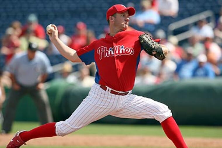 Roy Oswalt allowed one run and two hits in two innings against the Orioles. (Yong Kim/Staff Photographer)