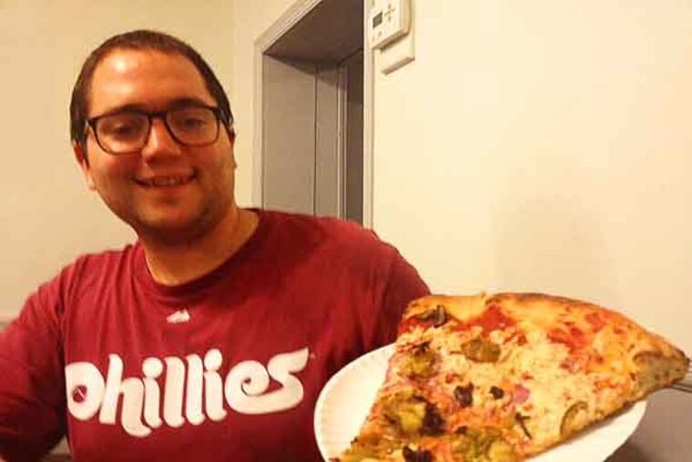 Vegan pizza, scarce just a few years ago, is becoming popular around the city. Here Mark Mebus offers a slice at Blackbird on 6th Street.