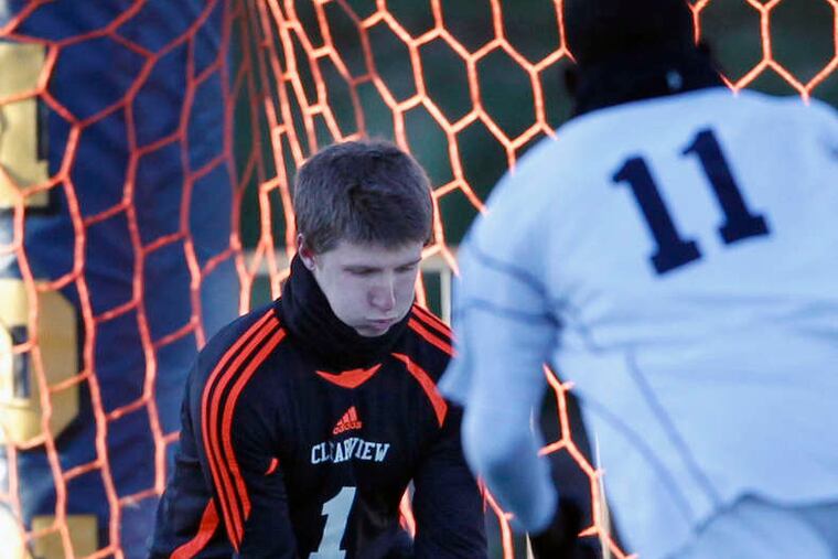Goalkeeper Ricky Nelson of Clearview making a save against West Orange. Nelson shut down powerful Washington Township last year.