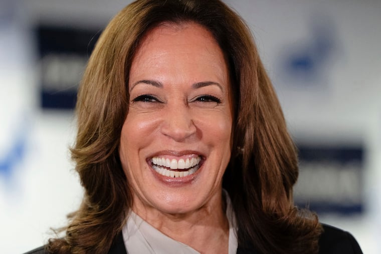 Vice President Kamala Harris speaks at her campaign headquarters in Wilmington on July 22, 2024. ( Erin Schaff/The New York Times via AP, Pool )