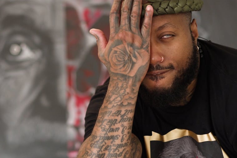 Justin Wadlington, an artist blind in his left eye, has crafted paintings for Shaq, Kevin Hart, Brooke Shields, and other big-name celebrities. His life story growing up in Southwest Philly is just as compelling.