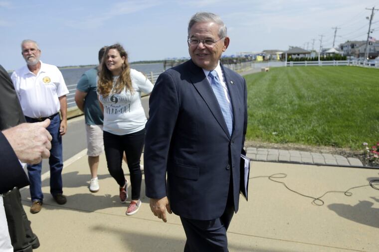 U.S. Sen. Bob Menendez last month in Union Beach, N.J.
