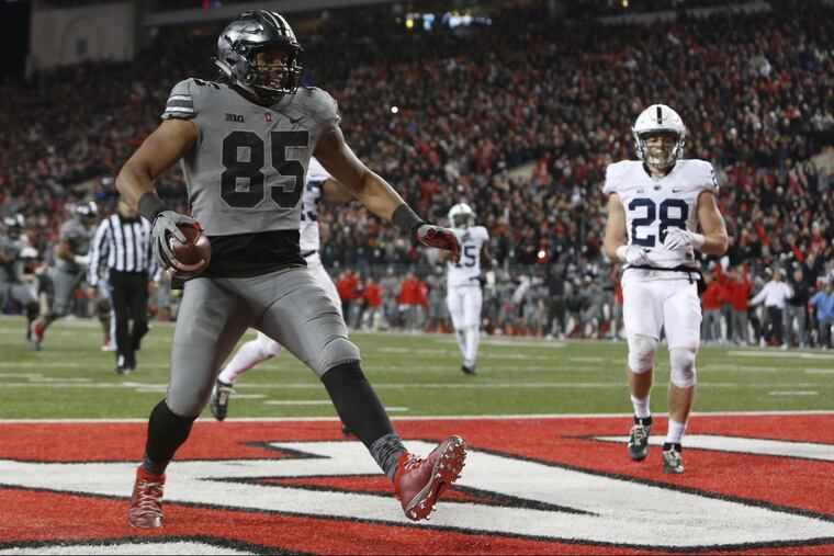 Ohio State tight end Marcus Baugh scores winning touchdown against Penn State.