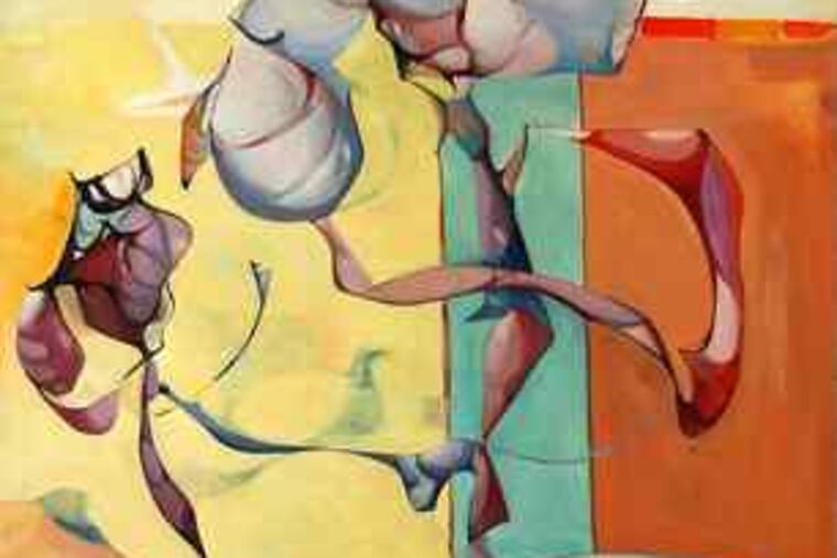 "Lunar Encounters with a Child" (1958) is also in the Gratz show of 100 oils that represent all the phases of Kelly's long career. A smaller companion show is at Naumann gallery in New York.