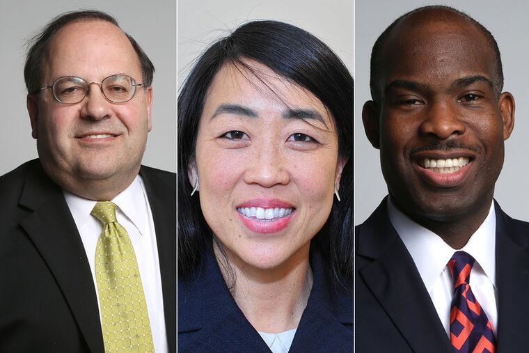 (Left to right) Allan Domb, Helen Gym, and Derek Green.