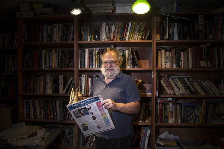 Larry Robin, proprietor of the Moonstone Arts Center and now publisher of the new poetry newspaper Philly Loves Poetry, at his Center Cityoffice on April 04, 2016.
Photo: Charles Mostoller for The Inquirer