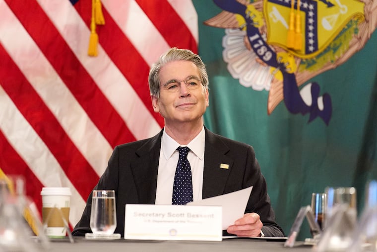 Treasury Secretary Scott Bessent attends a meeting with members of the Association of Mature American Citizens (AMAC) about financial literacy, April 29, 2026, at the Treasury Department, in Washington.
