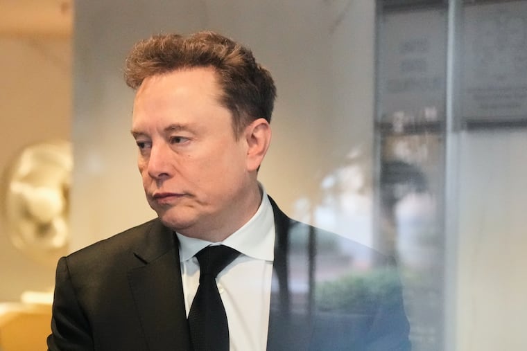 Elon Musk arrives at the U.S. District Court in Oakland, Calif., Tuesday, April 28, 2026.