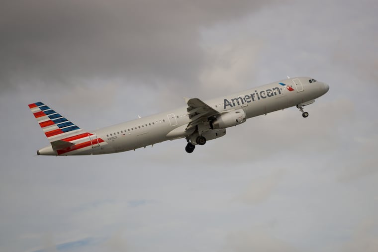 An American Airlines Airbus A321 takes off from Fort Lauderdale–Hollywood International Airport in Fort Lauderdale, Fla.