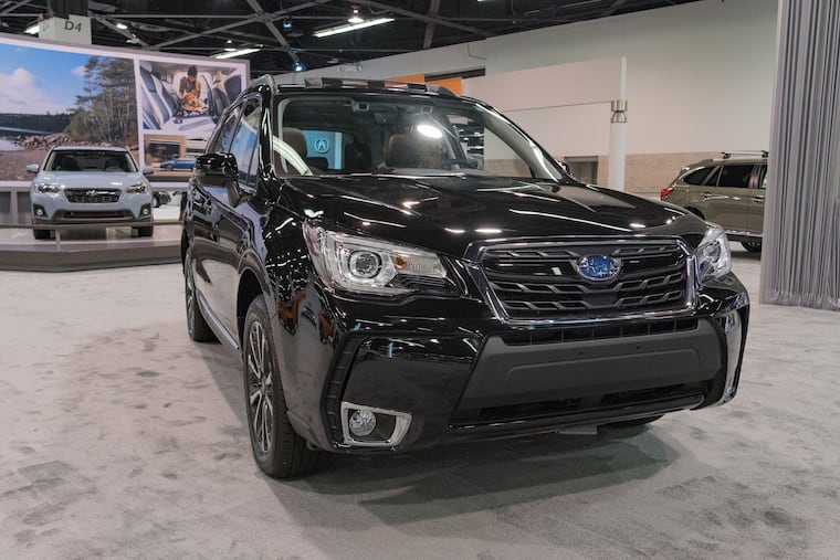 A Subaru Forester on display at the Orange County International Auto Show on Sept. 28, 2017.
