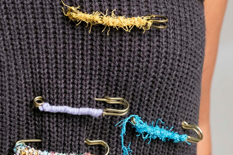 Safety pins - a symbol of solidarity with blacks, Latinos, Muslims, Jews, LGBTQs, women - are $5 apiece, courtesy of Joanne Litz of Steel Pony. ED HILLE / Staff Photographer