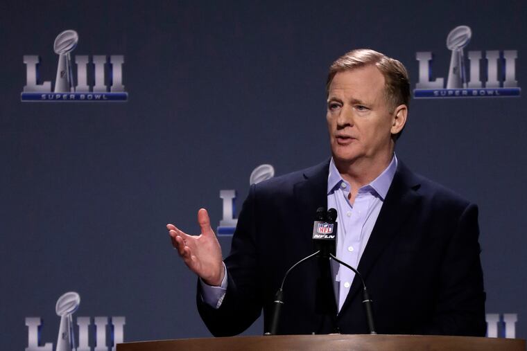 Despite a postseason awash in controversy, NFL commissioner Roger Goodell seemed pessimistic about changes to officiating when he spoke at Super Bowl LIII on Wednesday.