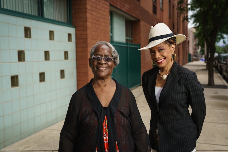 Elizabeth Wiliams, 84 (left), shown here with Lynn Johnson-Porter, vice president of philanthropy for HumanGood, outside Reed Street Presbyterian Apartments, in Philadelphia.