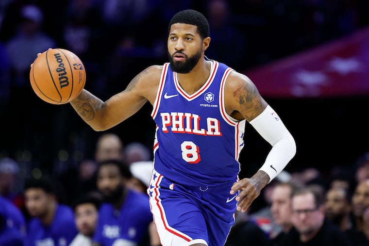 Sixers forward Paul George has averaged 16 points, 5.4 rebounds, 3.5 assists, and 1.4 steals in 20 games.