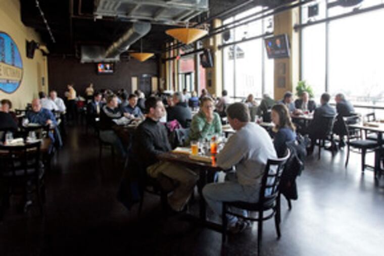 At the Victor's Pub in the Victor building on Camden's riverfront, a recent lunchtime crowd had a good views to go along with the food. When the pub opened last month, its owners feared there would be few customers in downtown Camden at night. But so far, business has been good.