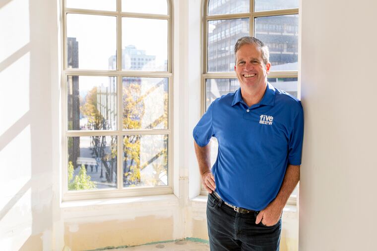 Joel Anderson, CEO of Five Below, stands on the third floor of the Lits Building on Market Street Wednesday, Nov. 2, 2016. The company's corporate headquarters will be moving there.
