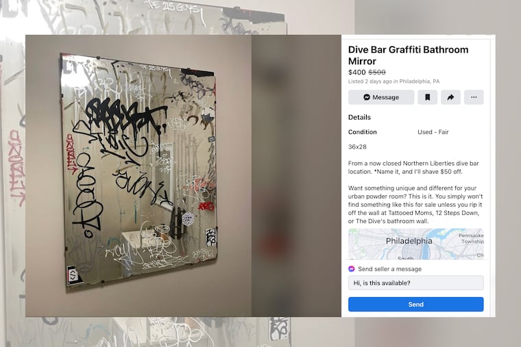 A Philly man has listed a bathroom mirror covered in graffiti for $400. He says it's a small price to pay for a piece of Northern Liberties dive bar history. But Facebook trolls say otherwise. Do you know where the mirror's from?