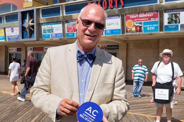 Atlantic City mayor Don Guardian on the boardwalk on Aug. 29, 2014. ( ED HILLE / Staff photographer )